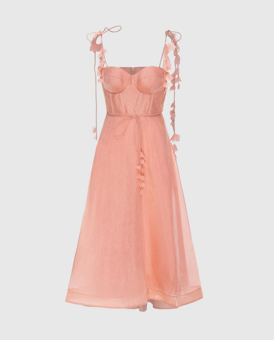 Zimmermann women's pink midi dress with corset top 173685 - photo 1