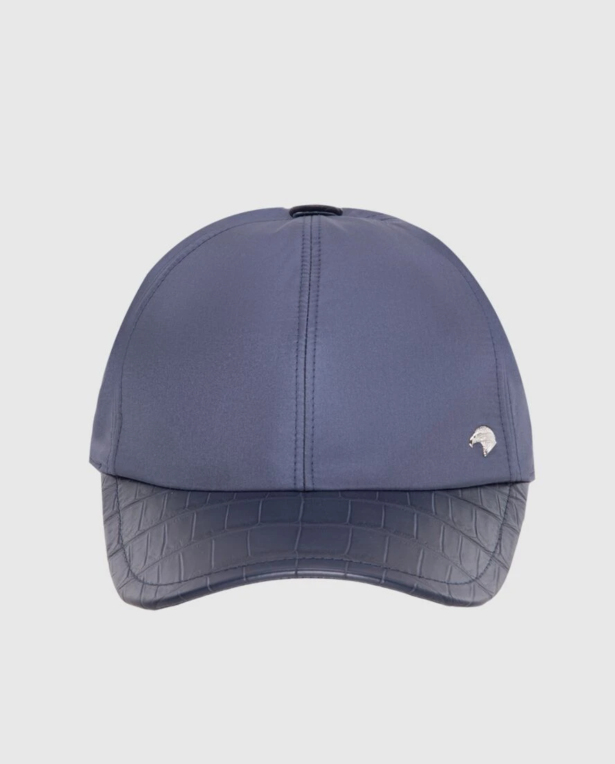 Stefano Ricci blue alligator leather and silk cap for men 173710 - photo 1