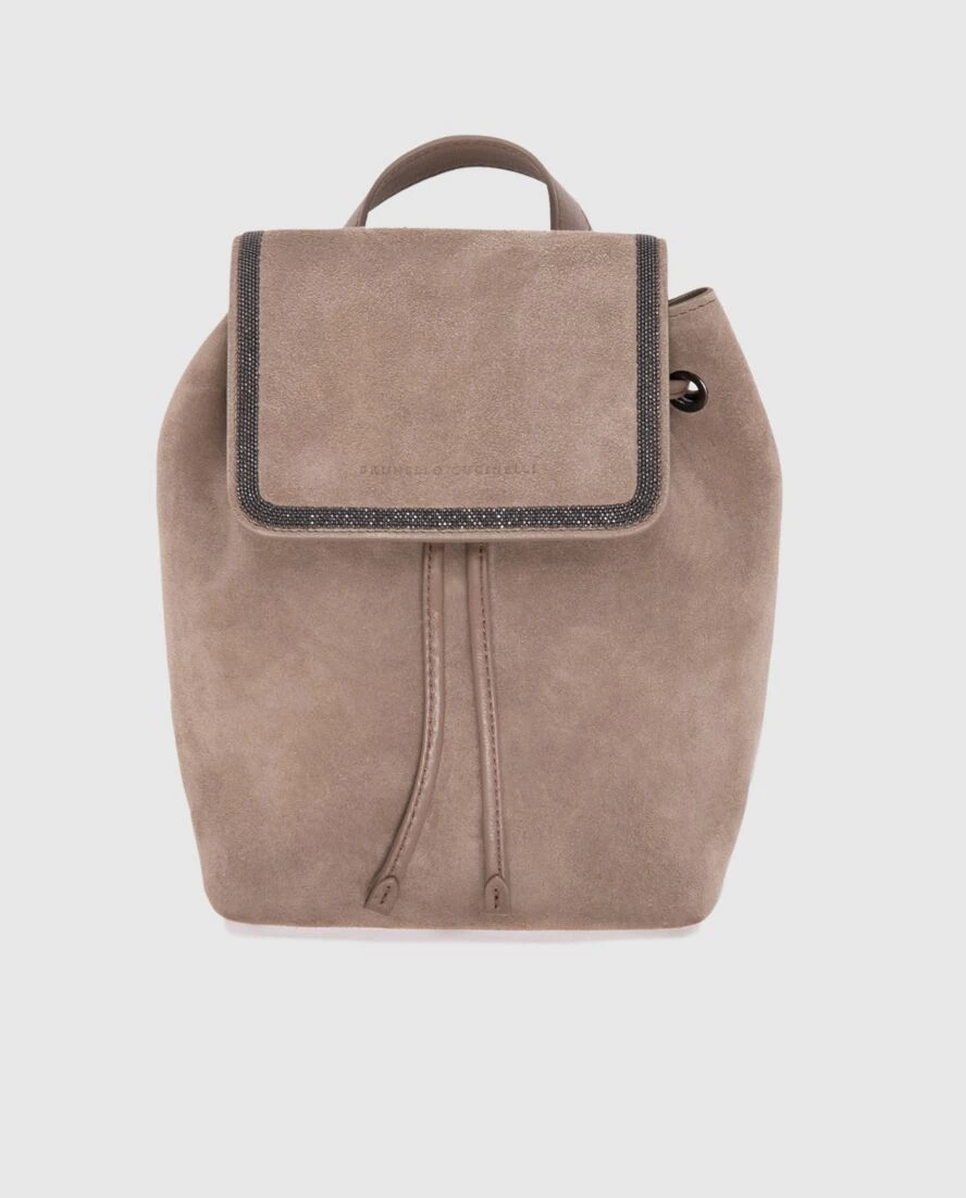 Brunello Cucinelli рюкзак жіночий бежевий замшевий 173767 - фото 1
