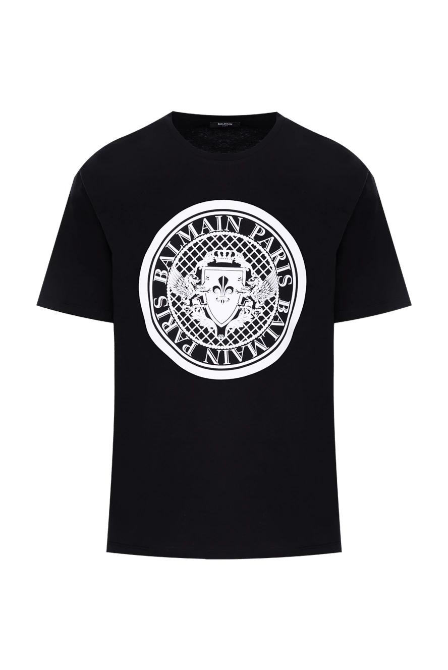 Balmain мужские футболка из хлопка черная мужская купить с ценами и фото 173852