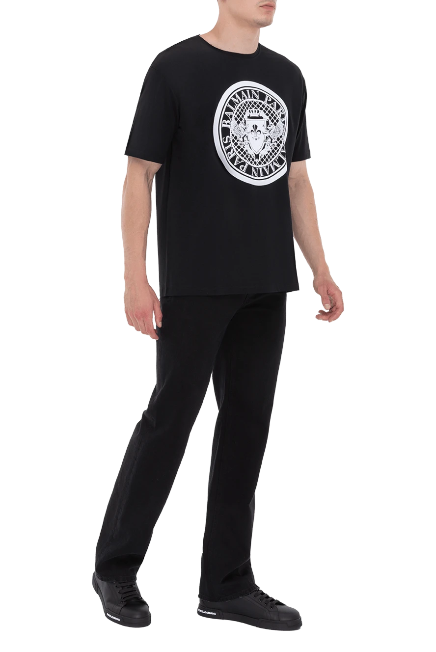 Balmain man black cotton t-shirt for men buy with prices and photos 173852 - photo 2
