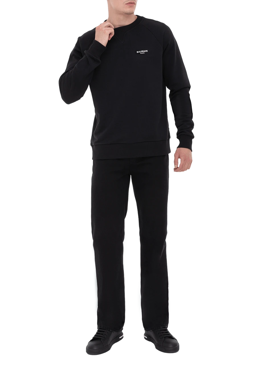Balmain man black cotton sweatshirt for men buy with prices and photos 173855 - photo 2