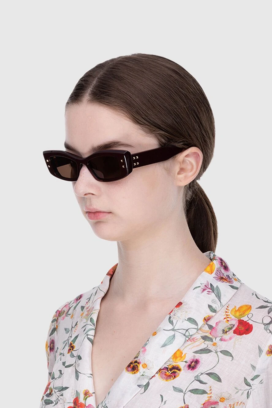 Valentino женские очки из пластика коричневые женские купить с ценами и фото 173887 - фото 2