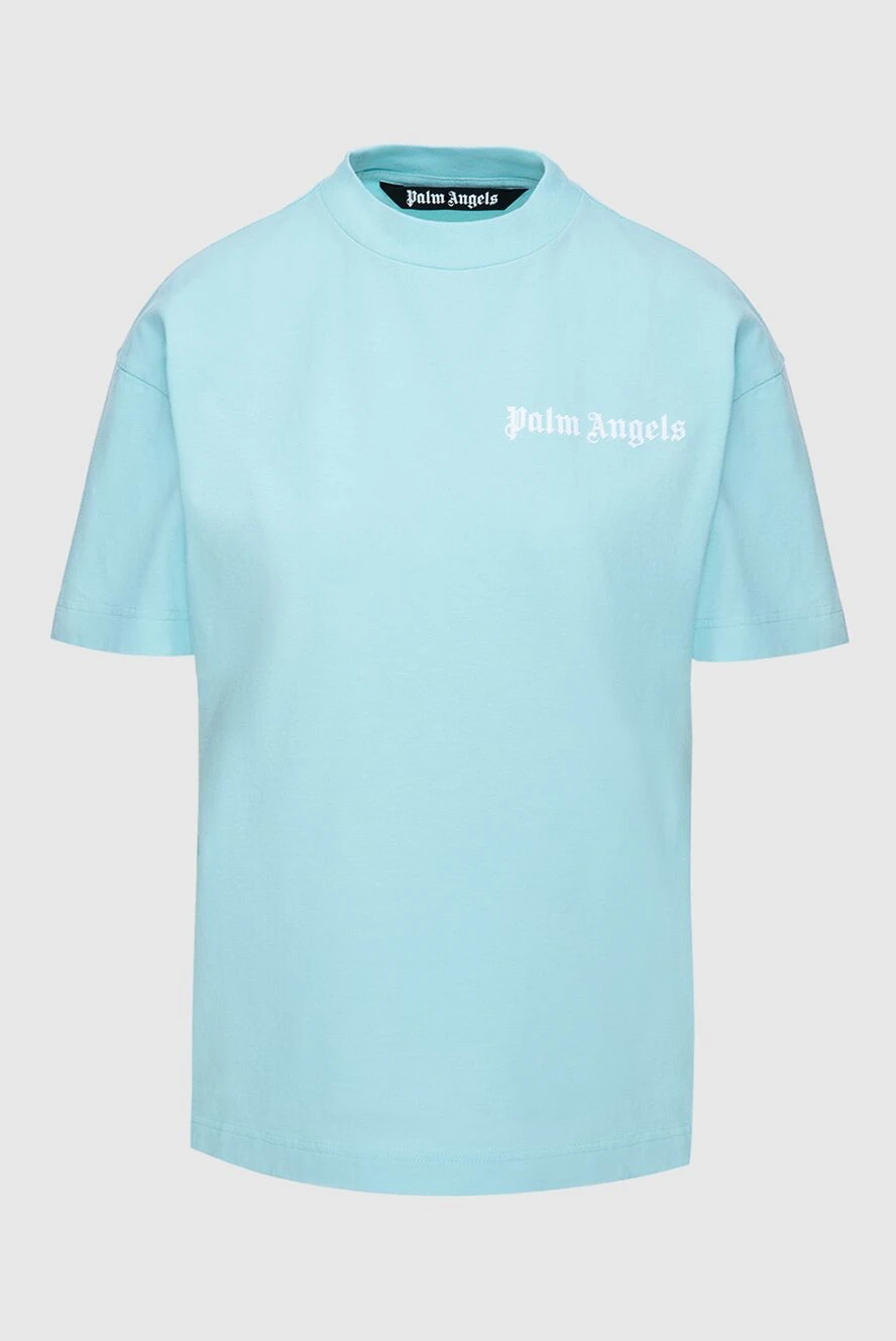 Palm Angels женские футболка из хлопка голубая женская купить с ценами и фото 173936 - фото 1
