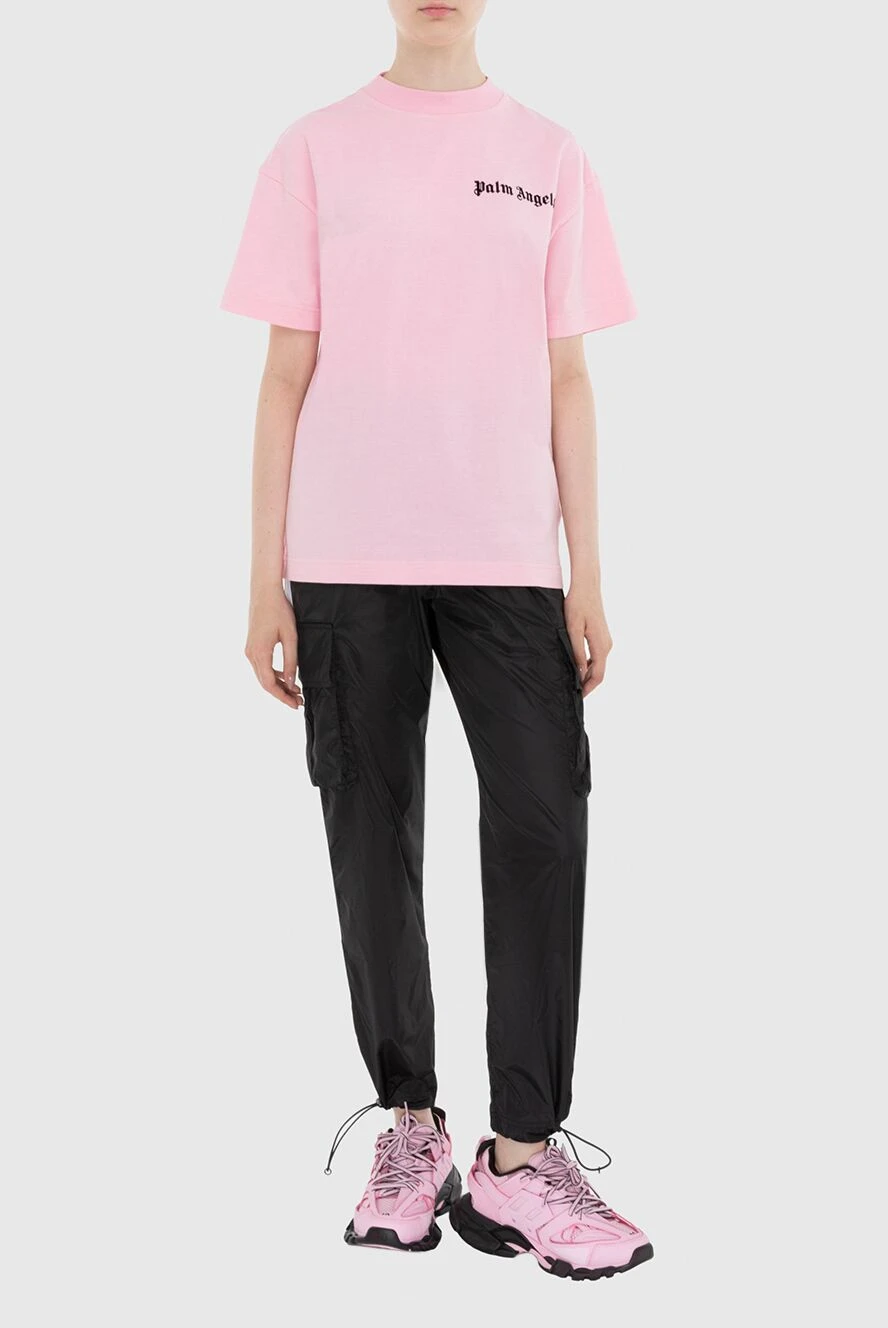 Palm Angels женские футболка из хлопка розовая женская купить с ценами и фото 173937