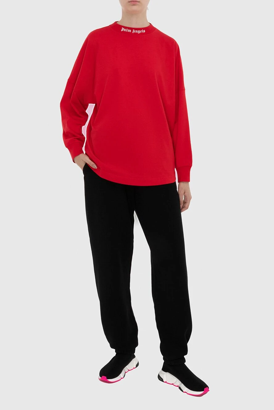 Palm Angels woman red cotton sweatshirt for women buy with prices and photos 173942 - photo 2