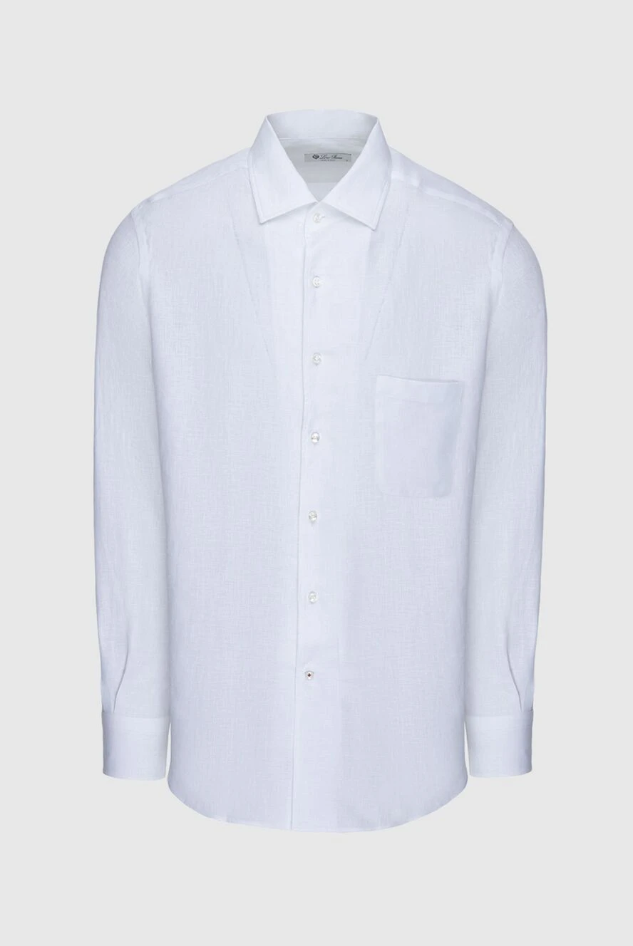 Loro Piana мужские сорочка из льна белая мужская купить с ценами и фото 173993