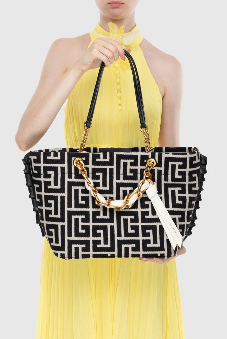 Balmain woman black polyurethane and polyester bag for women buy with prices and photos 174019 - photo 2