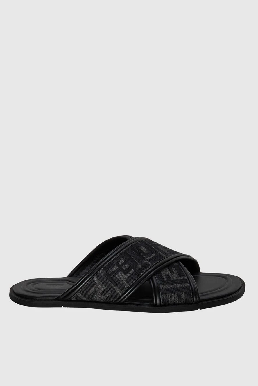 Fendi man black leather sandals for men buy with prices and photos 174020