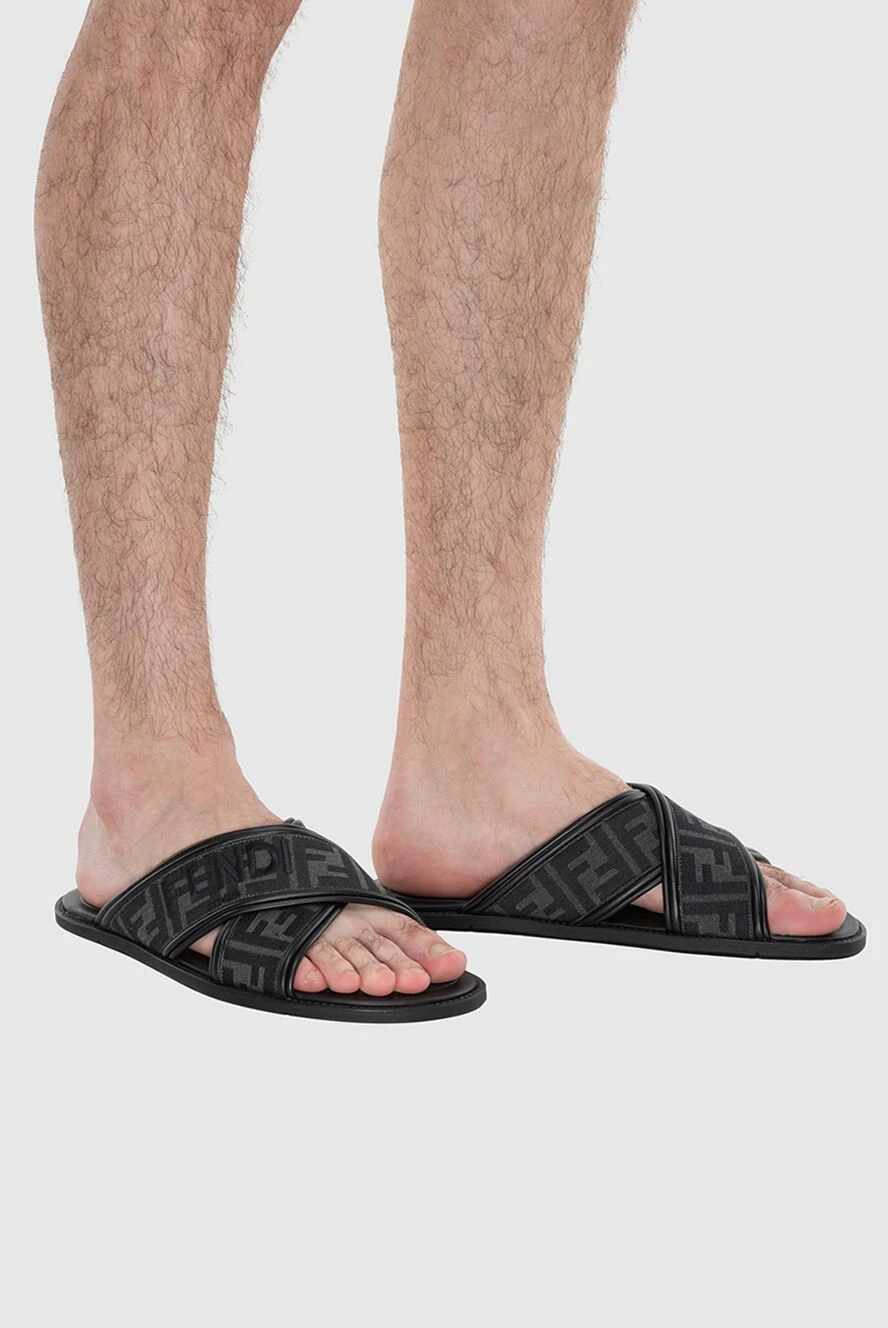 Fendi мужские сандалии из кожи черные мужские купить с ценами и фото 174020 - фото 2