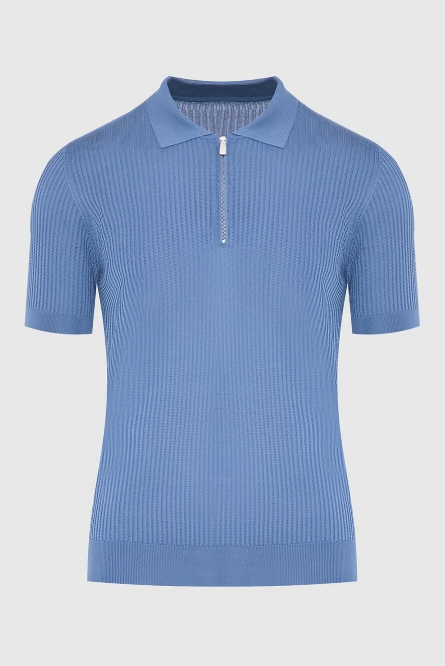 Corneliani man blue silk polo for men buy with prices and photos 174029