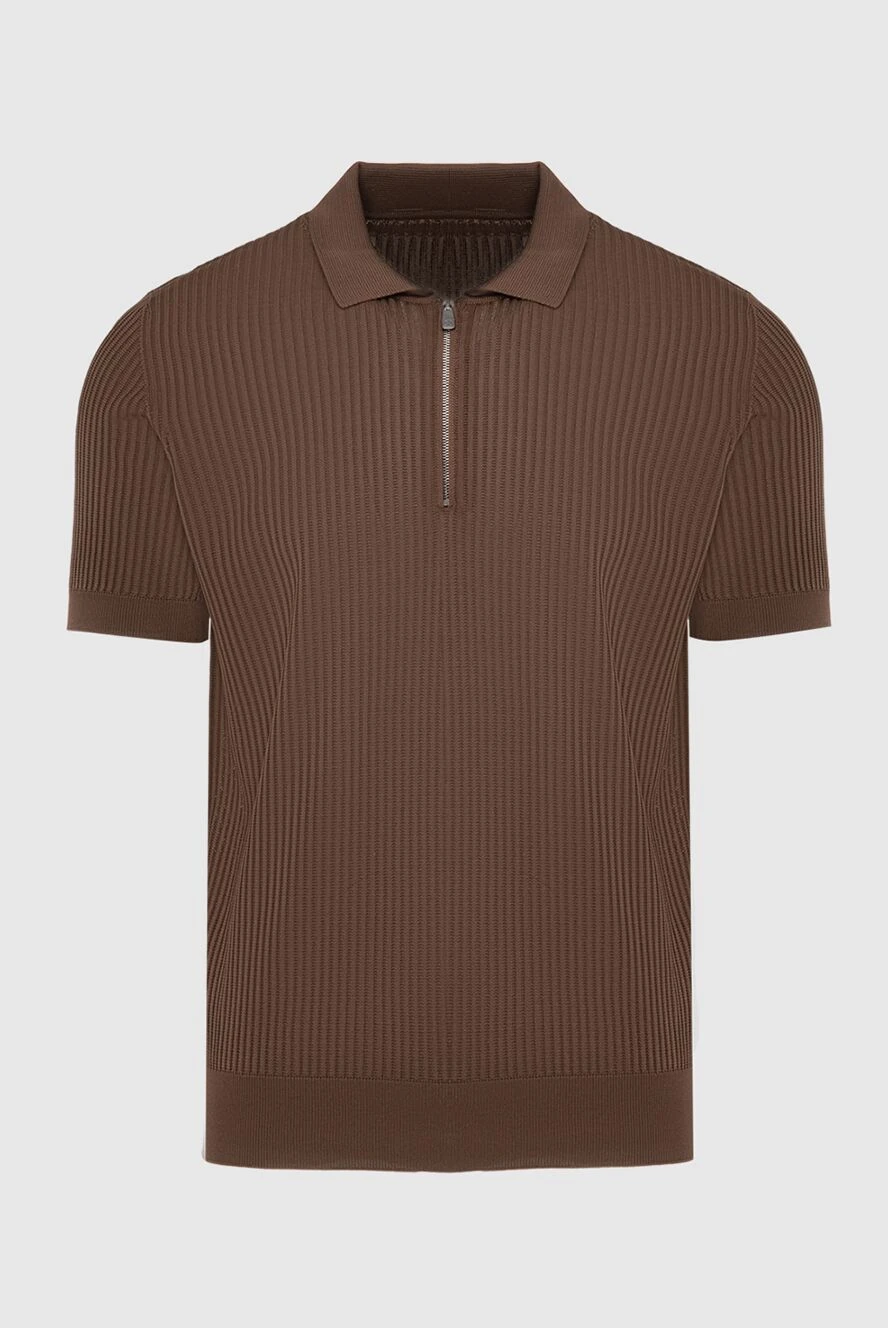 Corneliani man silk polo brown for men buy with prices and photos 174031