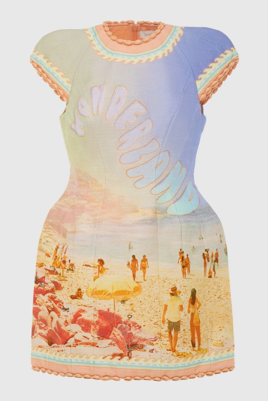 Zimmermann платье-мини женское желтое с пляжным принтом 174057 - фото 1