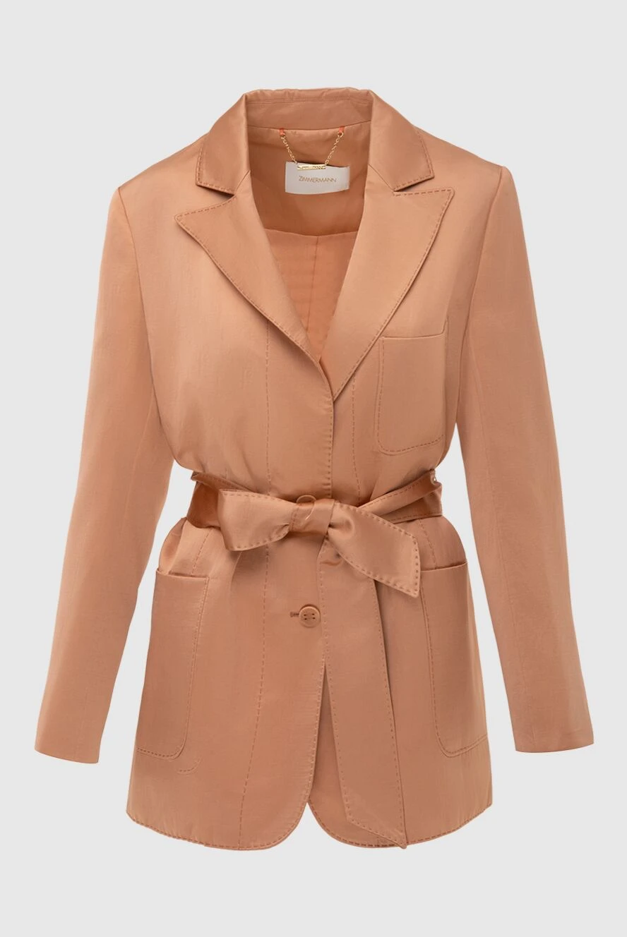 Zimmermann long women's brown jacket with belt 174059 - photo 1