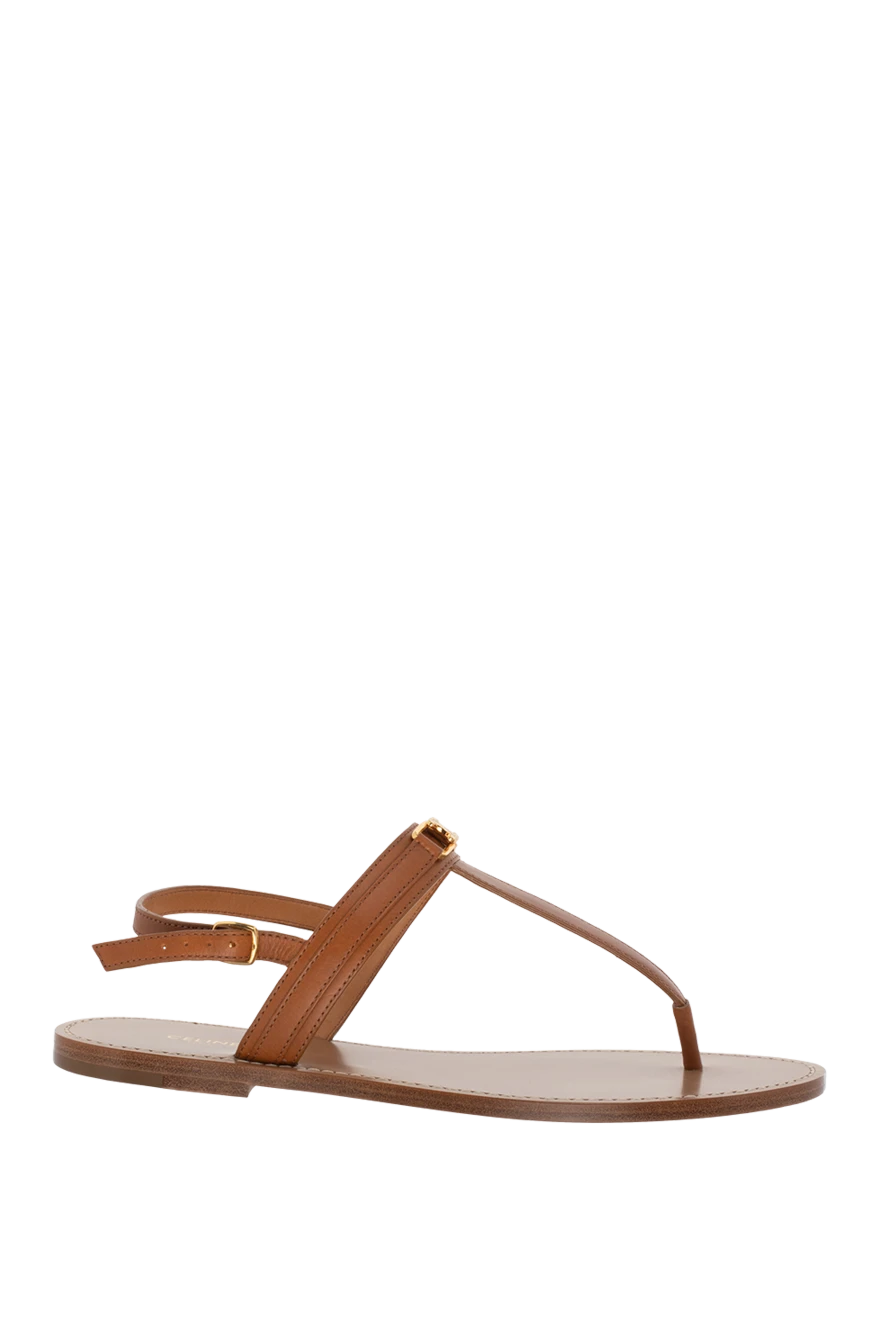 Celine woman brown leather flip-flops for women buy with prices and photos 174144