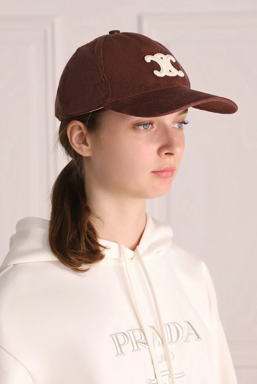 Celine woman burgundy cotton cap for women buy with prices and photos 174169