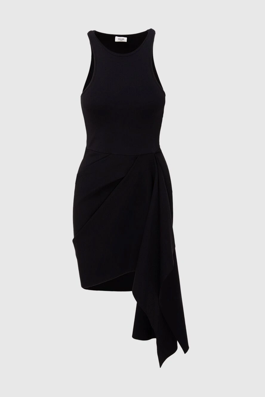 Celine женские платье из вискозы и полиэстера черное женское купить с ценами и фото 174189