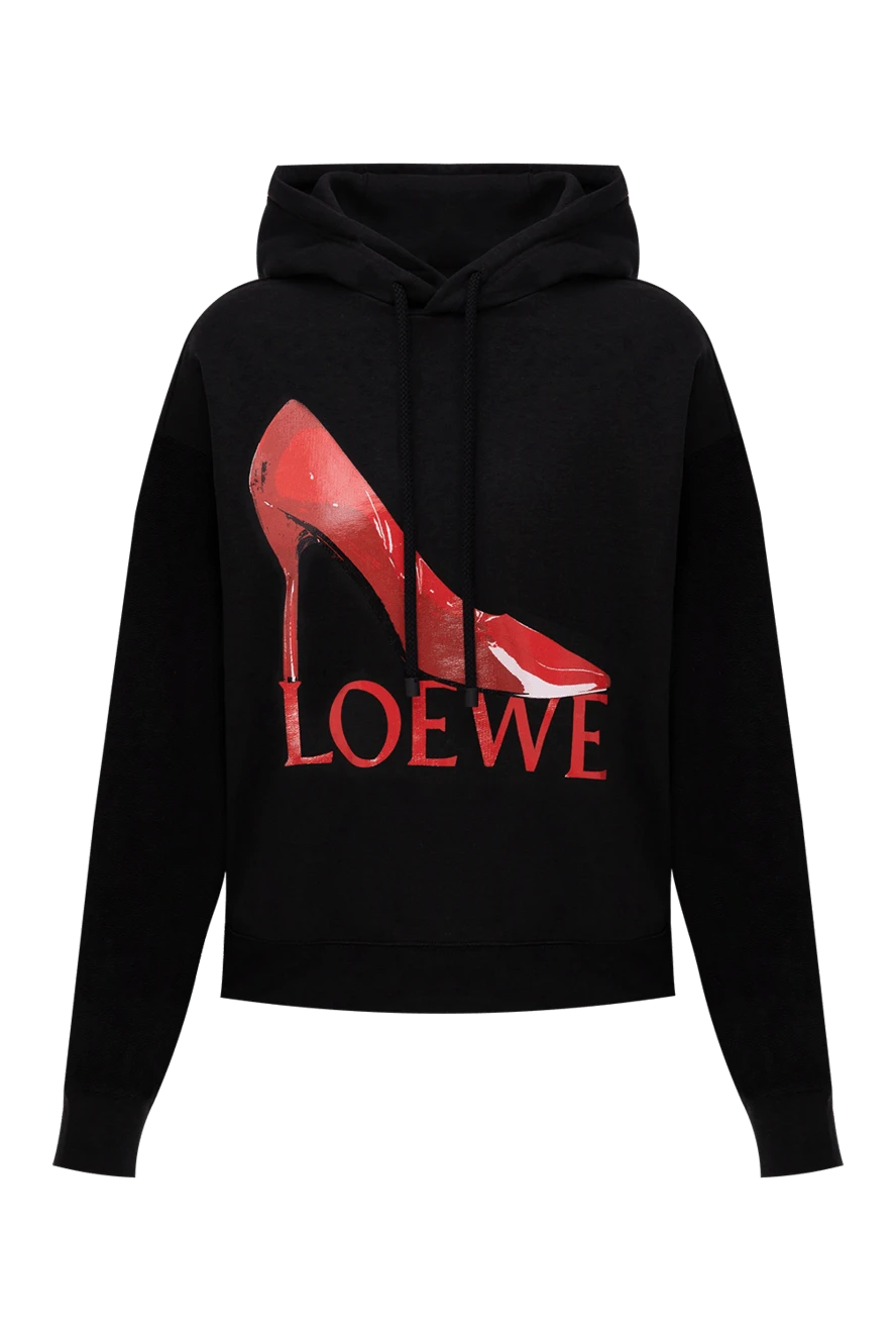 Loewe женские худи из хлопка черный женское купить с ценами и фото 174196 - фото 1