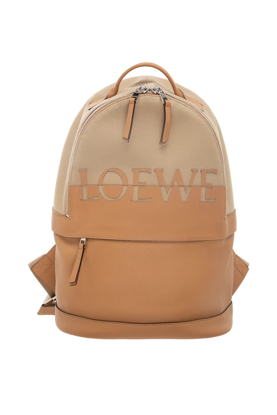 Loewe woman beige leather and cotton backpack for women buy with prices and photos 174199