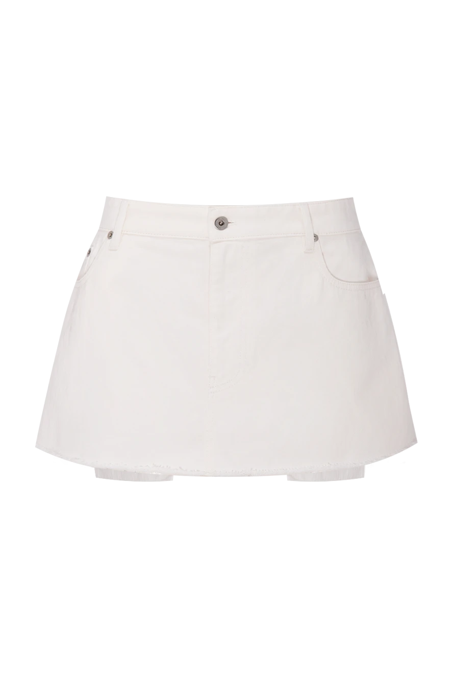 Miu Miu женские юбка из хлопка белая женская купить с ценами и фото 174214 - фото 1