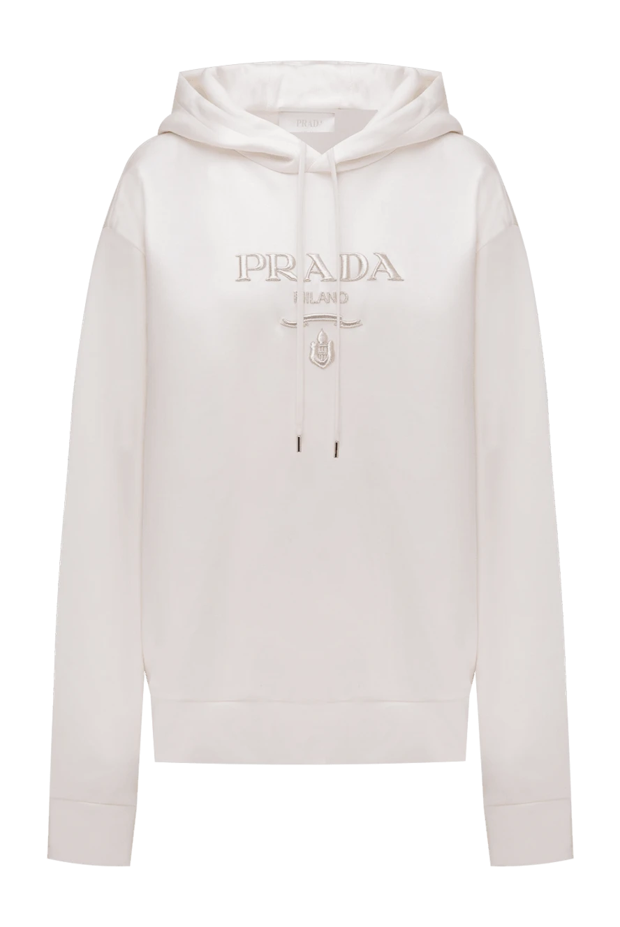 Prada woman men's hoodie made of cotton and polyamide, white buy with prices and photos 174231