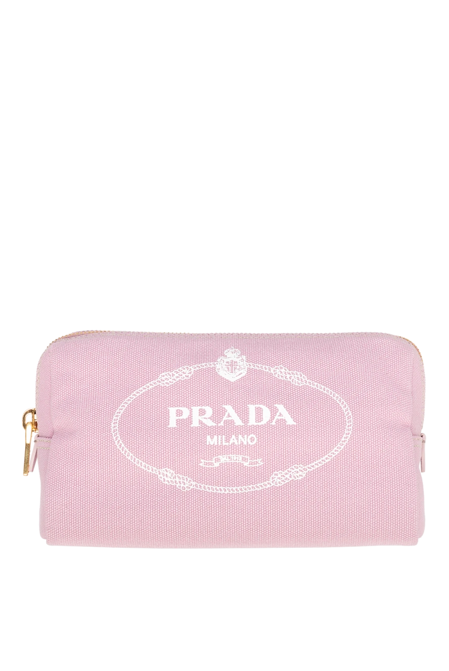 Prada женские косметичка из хлопка розовая женская купить с ценами и фото 174235