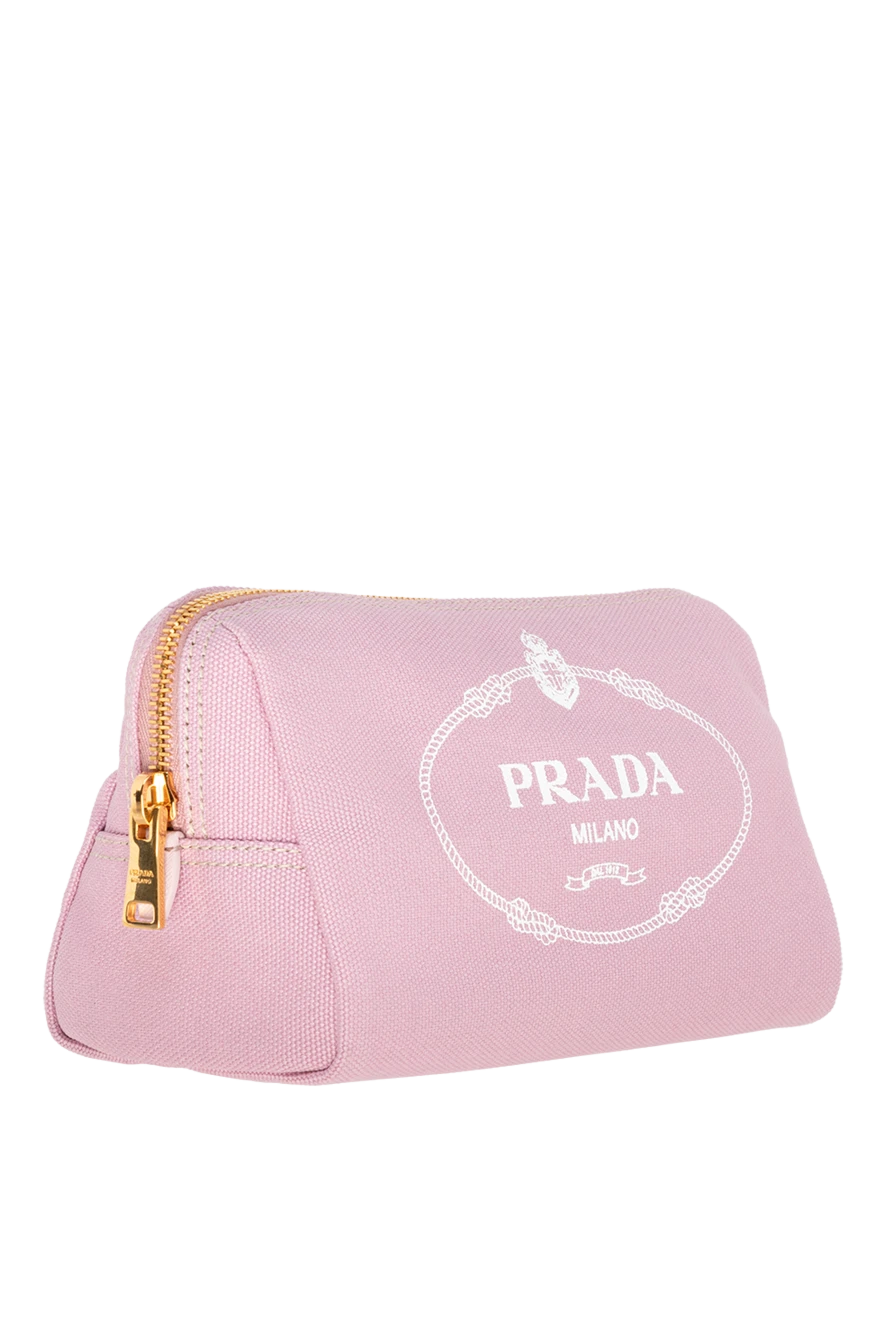 Prada женские косметичка из хлопка розовая женская купить с ценами и фото 174235