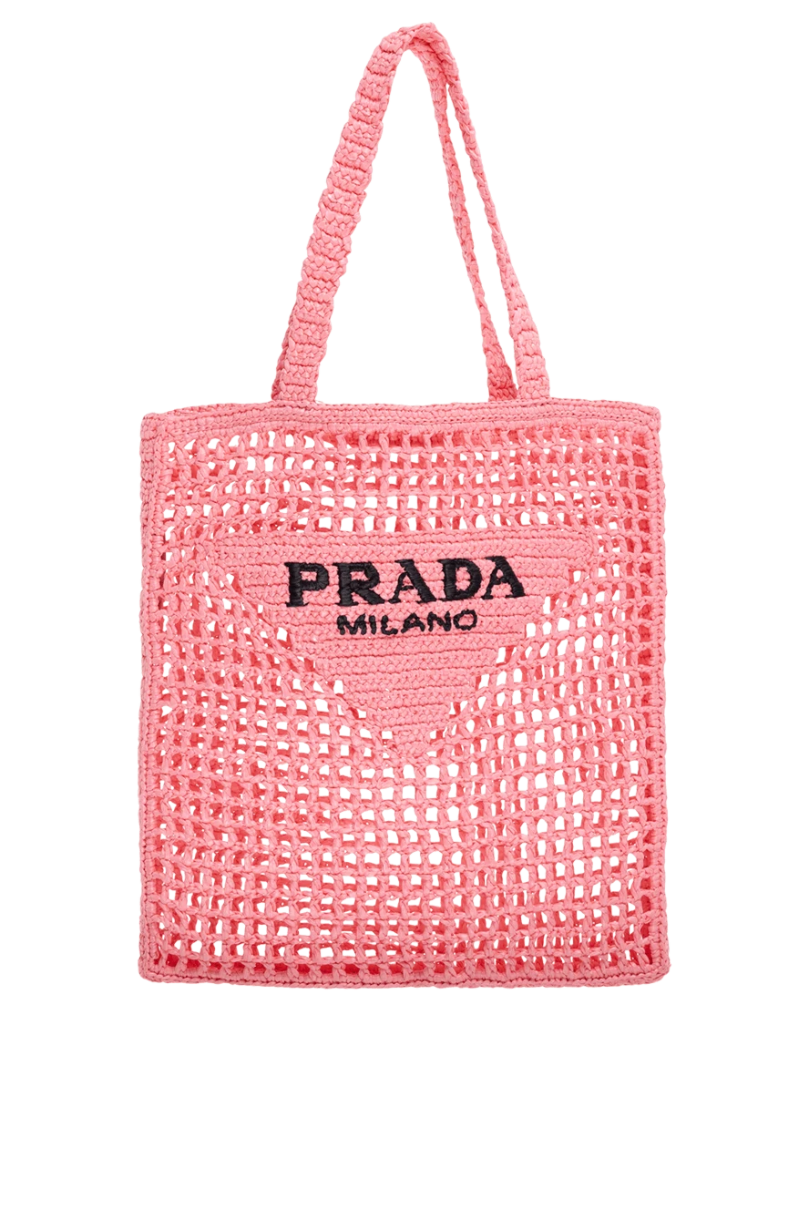 Prada женские сумка из рафии розовая женская купить с ценами и фото 174236 - фото 1