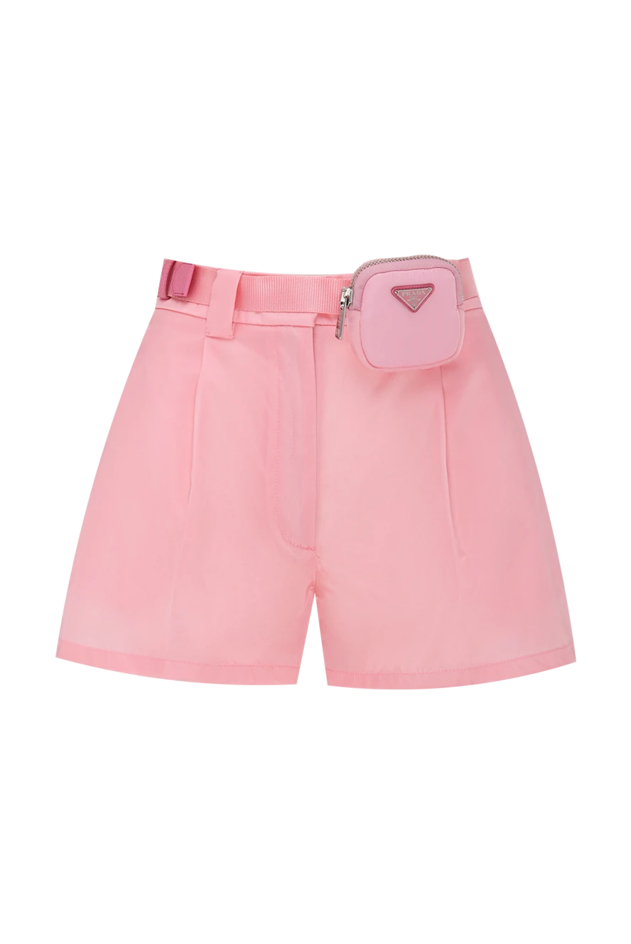 Prada женские шорты из полиамида розовые женские купить с ценами и фото 174248