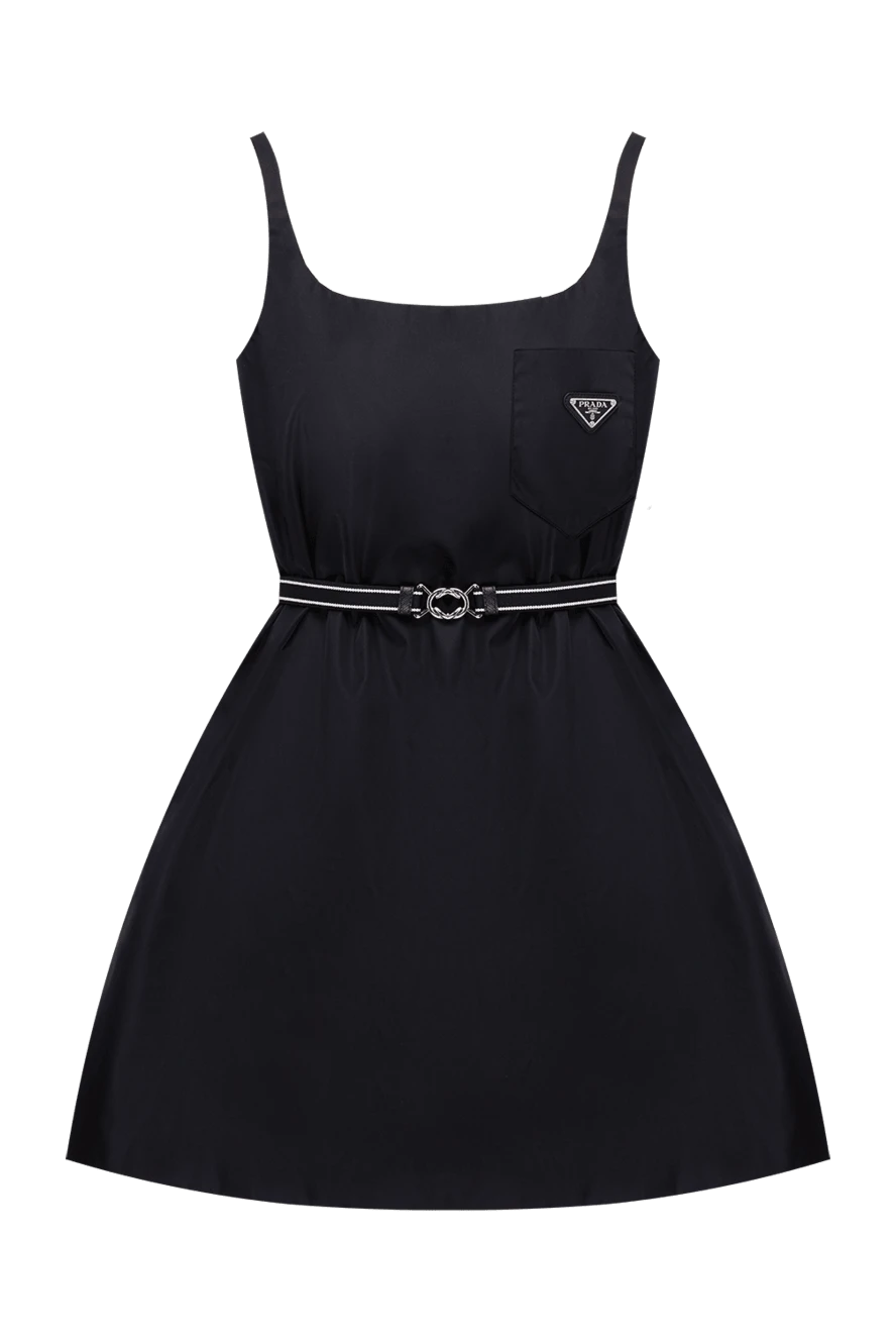 Prada женские платье из нейлона черное женское купить с ценами и фото 174251