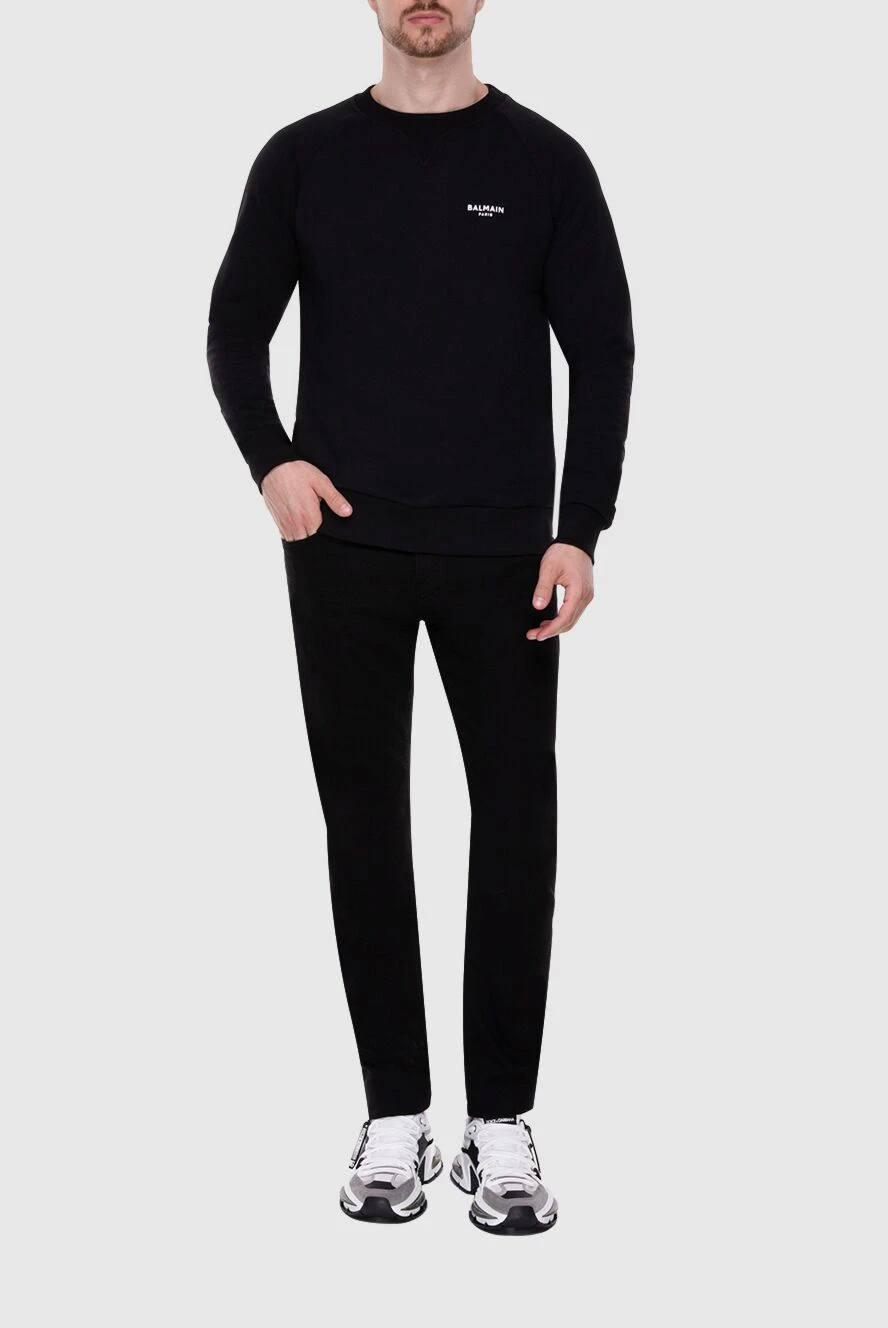 Dolce & Gabbana чоловічі джинси з бавовни та еластану чорні чоловічі купити фото з цінами 174275 - фото 2