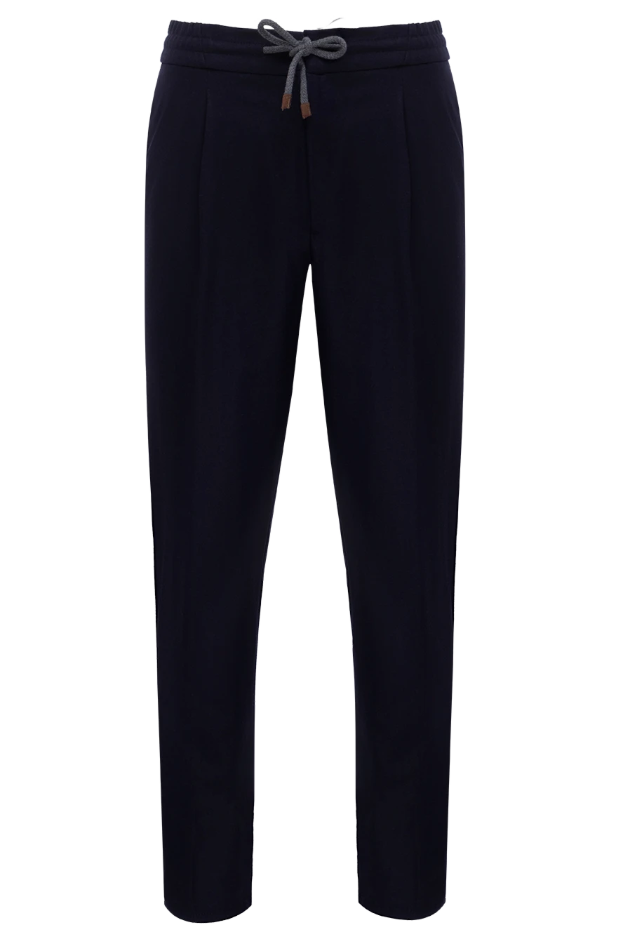 Brunello Cucinelli брюки мужские синие шерстяные 174290 - фото 1