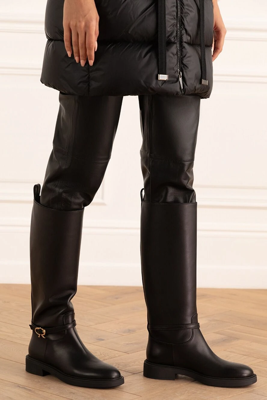 Gianvito Rossi жіночі чоботи зі шкіри чорні жіночі купити фото з цінами 174302 - фото 2