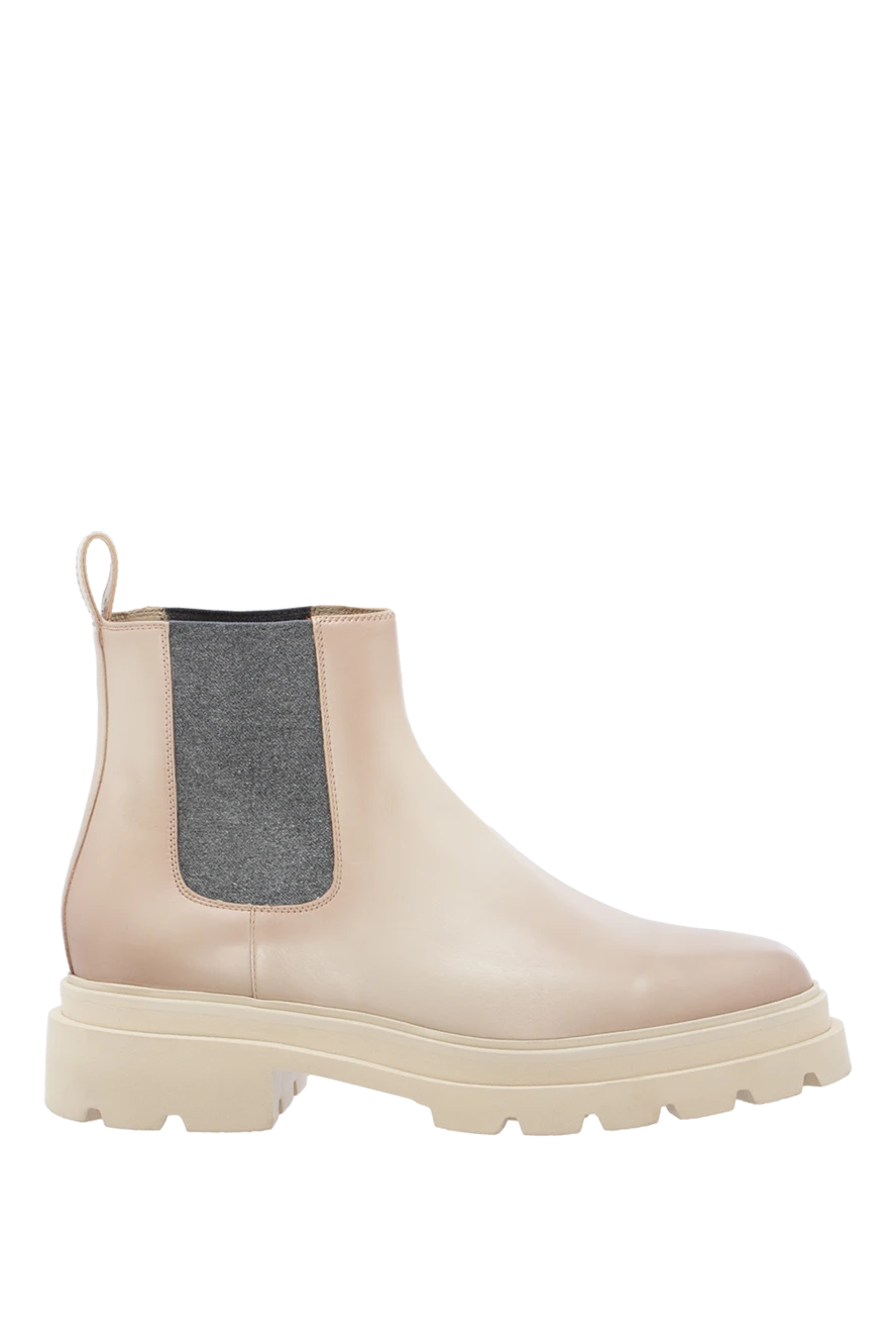 Santoni woman beige leather chelsea boots for women buy with prices and photos 174316 - photo 1