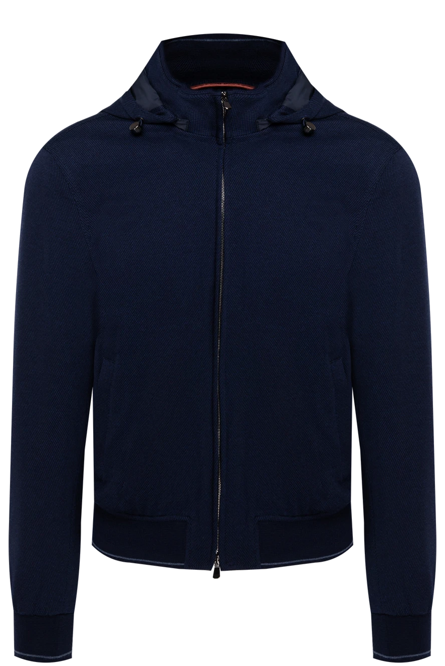 Enrico Mandelli man blue men's wool and cotton sweatshirt 174345 - photo 1