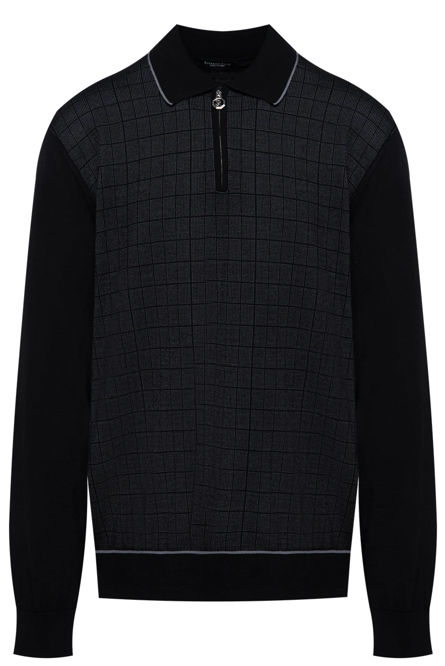 Stefano Ricci поло чоловіче чорне в клітинку 174360 - фото 1