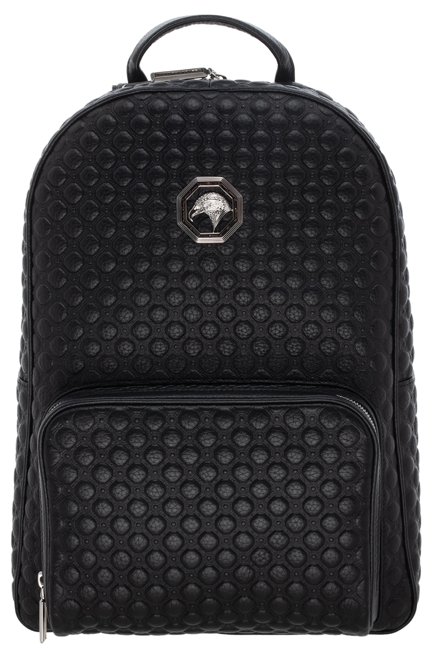 Stefano Ricci рюкзак мужской черный кожаный с металлическим лого 174386 - фото 1