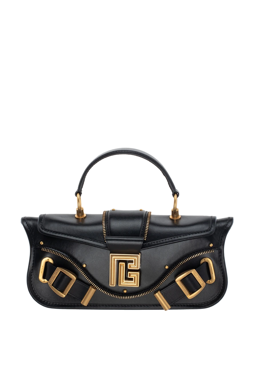 Black leather bag for women