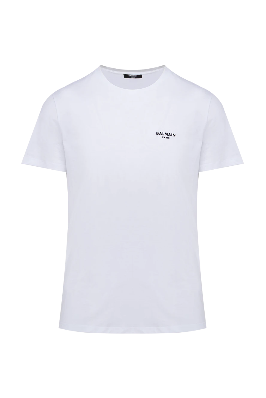 Balmain мужские футболка из хлопка белая мужская купить с ценами и фото 174467