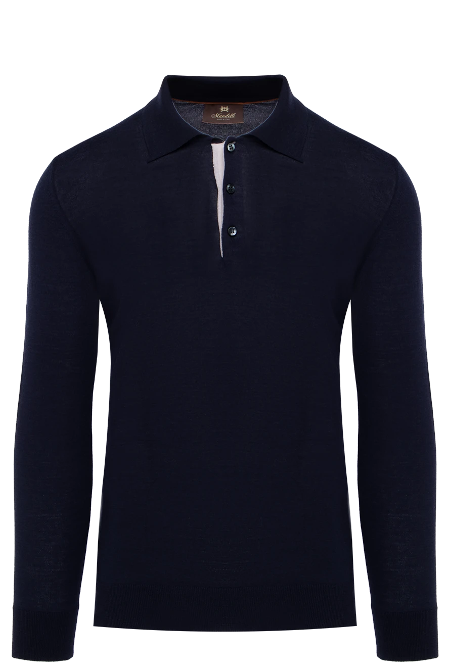 Enrico Mandelli man polo with long sleeves made of wool for men blue 174501 - photo 1