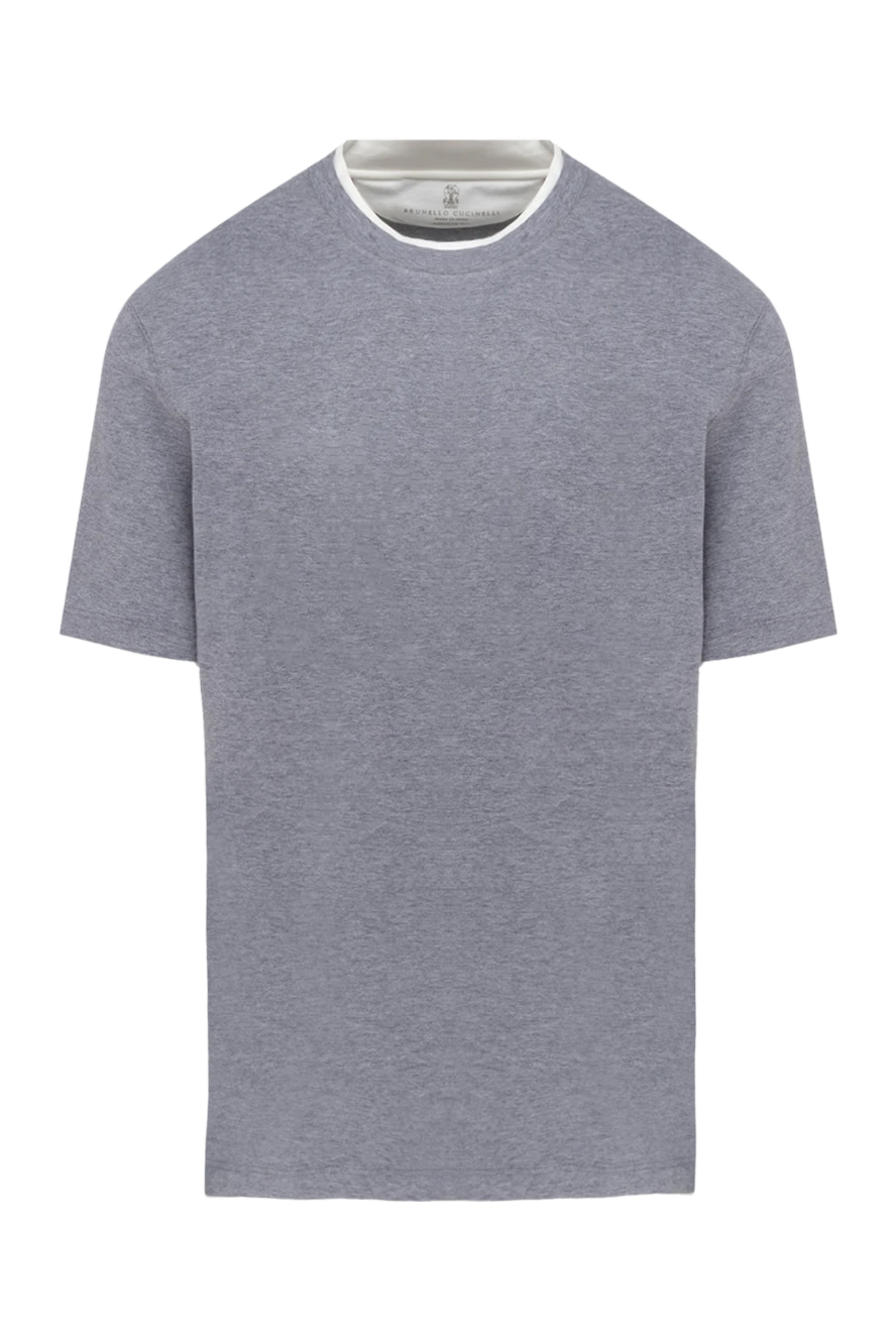 Brunello Cucinelli basic gray t-shirt with contrasting collar and sleeve trim 174544 - photo 1
