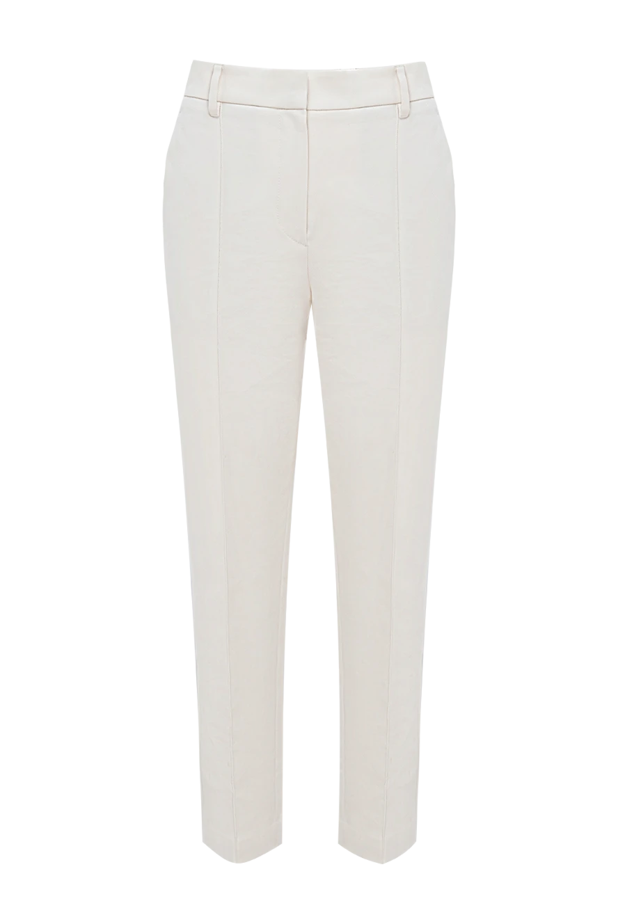 Brunello Cucinelli women's white trousers with pockets 174563 - photo 1