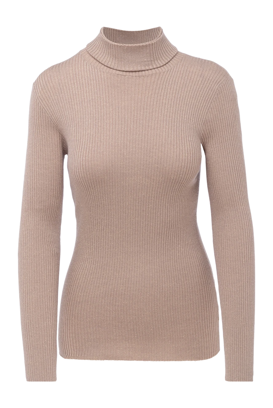 Brunello Cucinelli women's beige ribbed turtleneck 174565 - photo 1