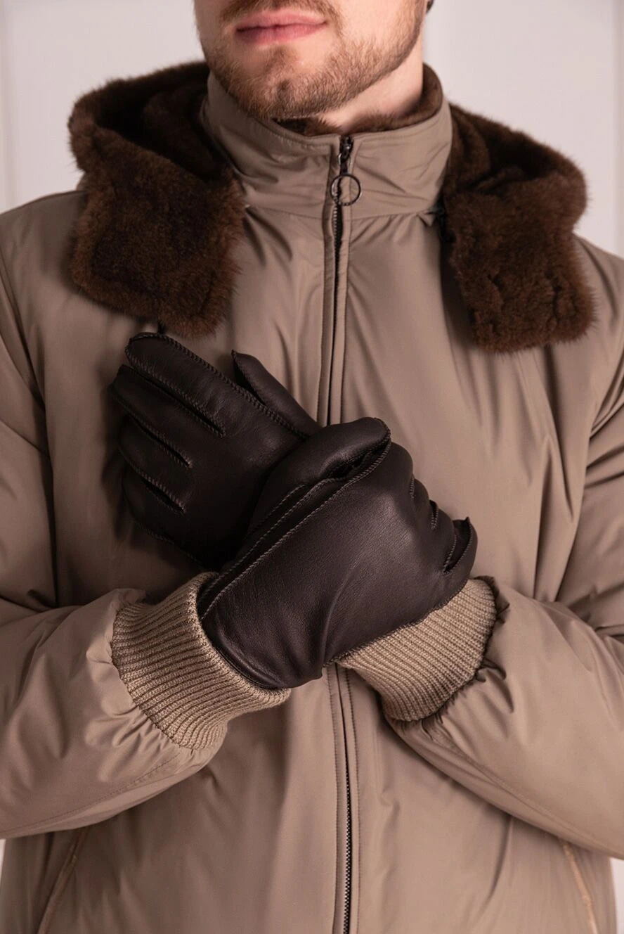 Seraphin мужские перчатки из натуральной кожи коричневые мужские купить с ценами и фото 174682 - фото 2