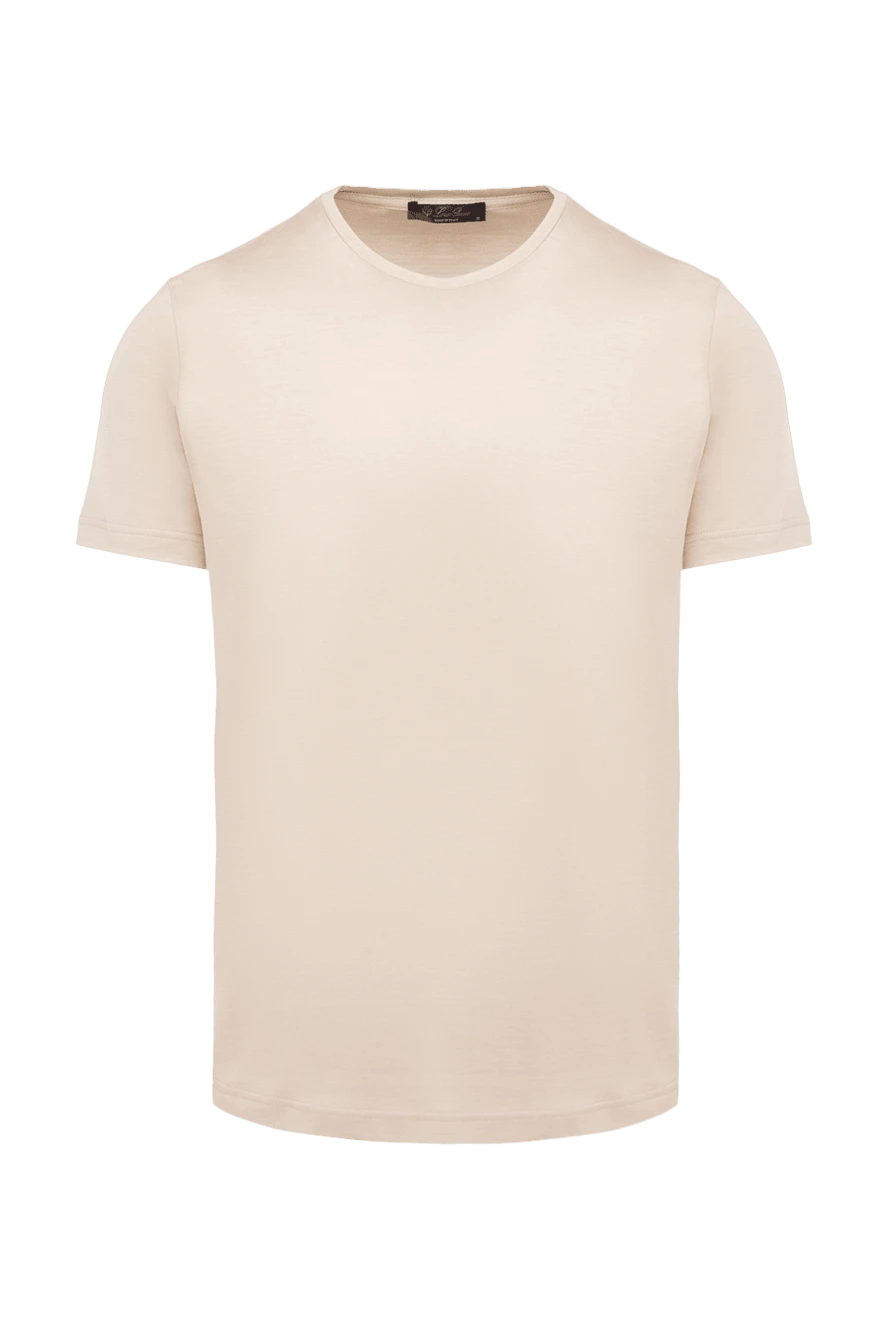 Loro Piana мужские футболка из шелка и хлопка бежевая мужская купить с ценами и фото 174749