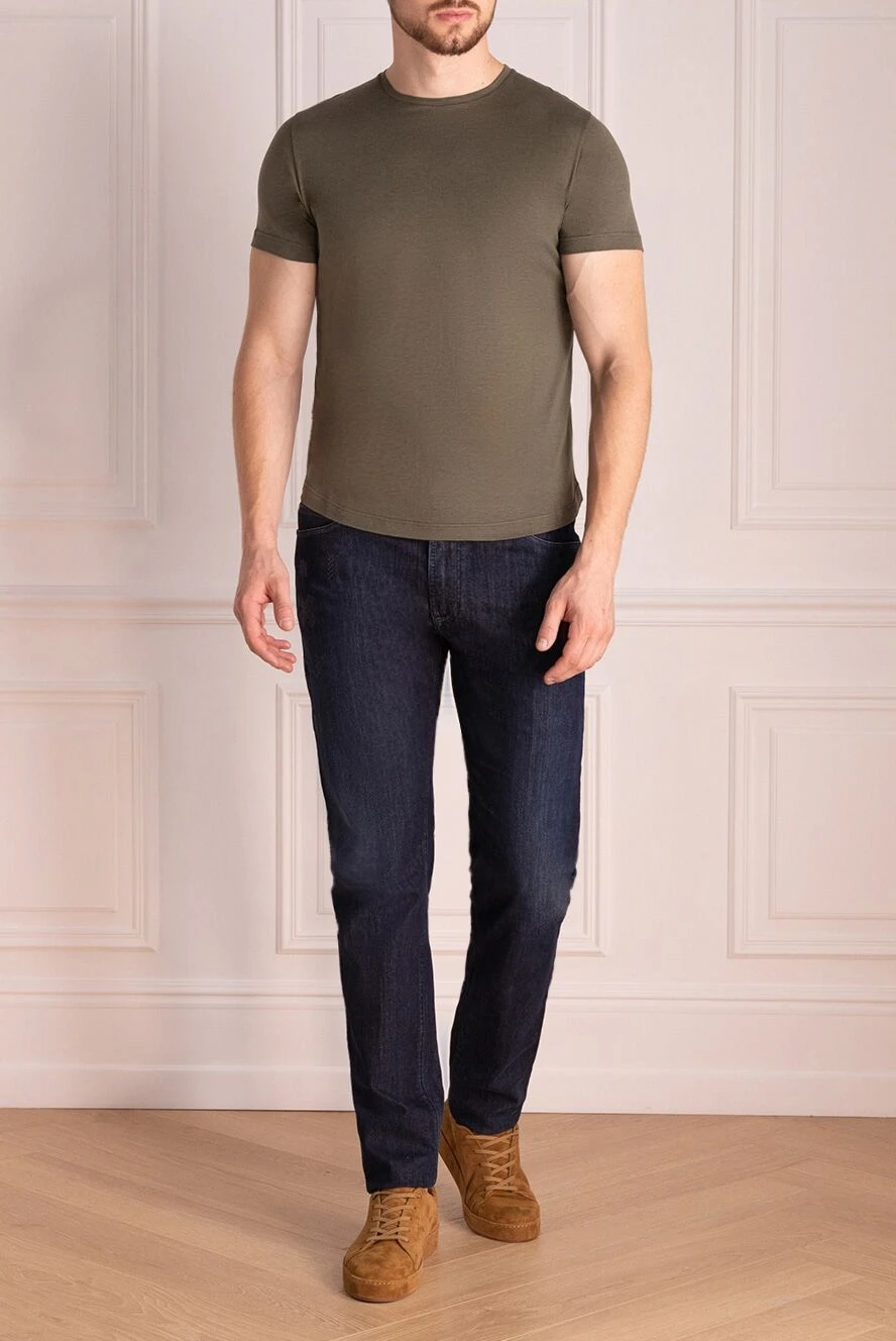 Loro Piana man t-shirt made of silk and cotton green for men buy with prices and photos 174750 - photo 2