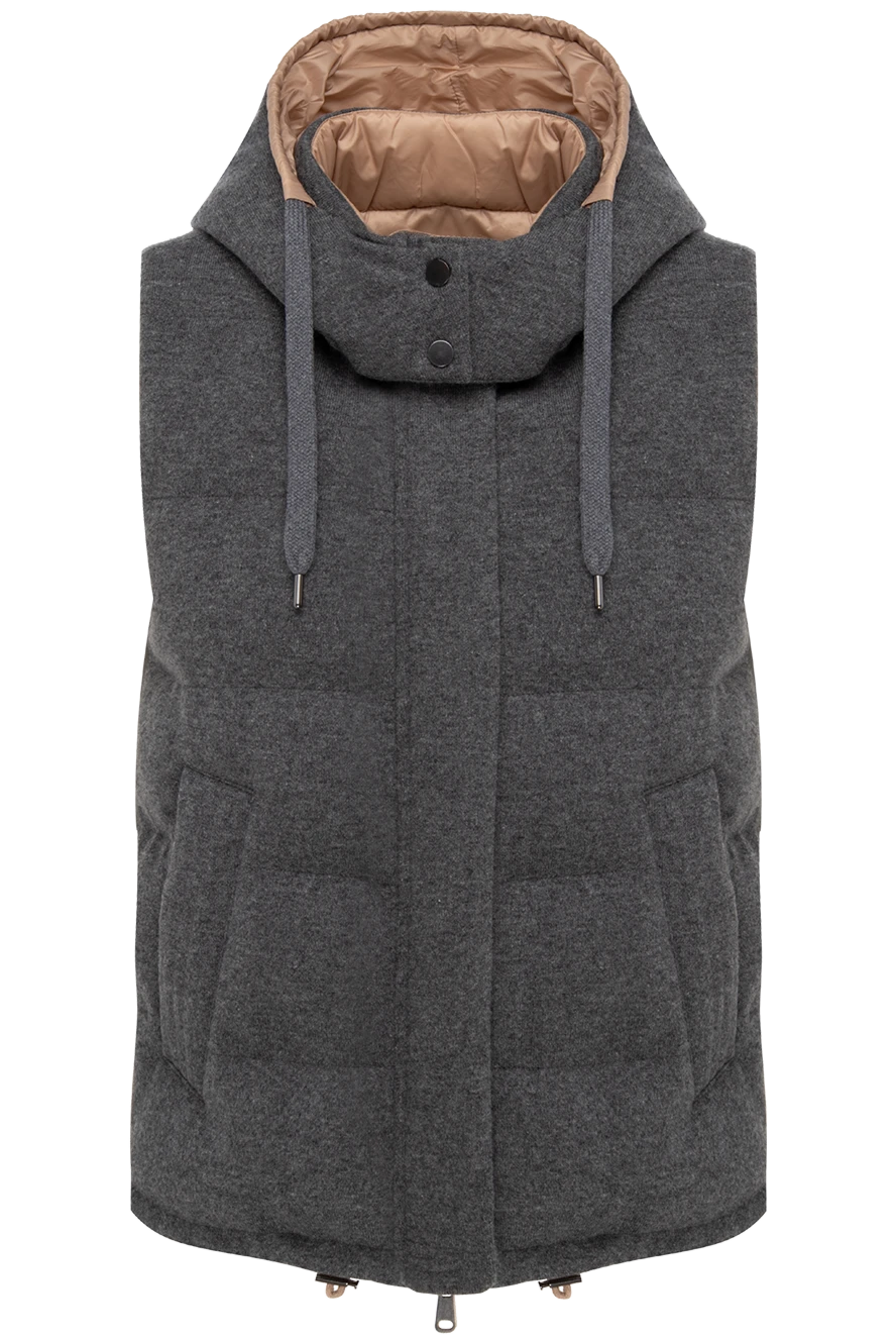 Brunello Cucinelli жилет із кашеміру та поліестеру сірий жіночий 174756 - фото 1