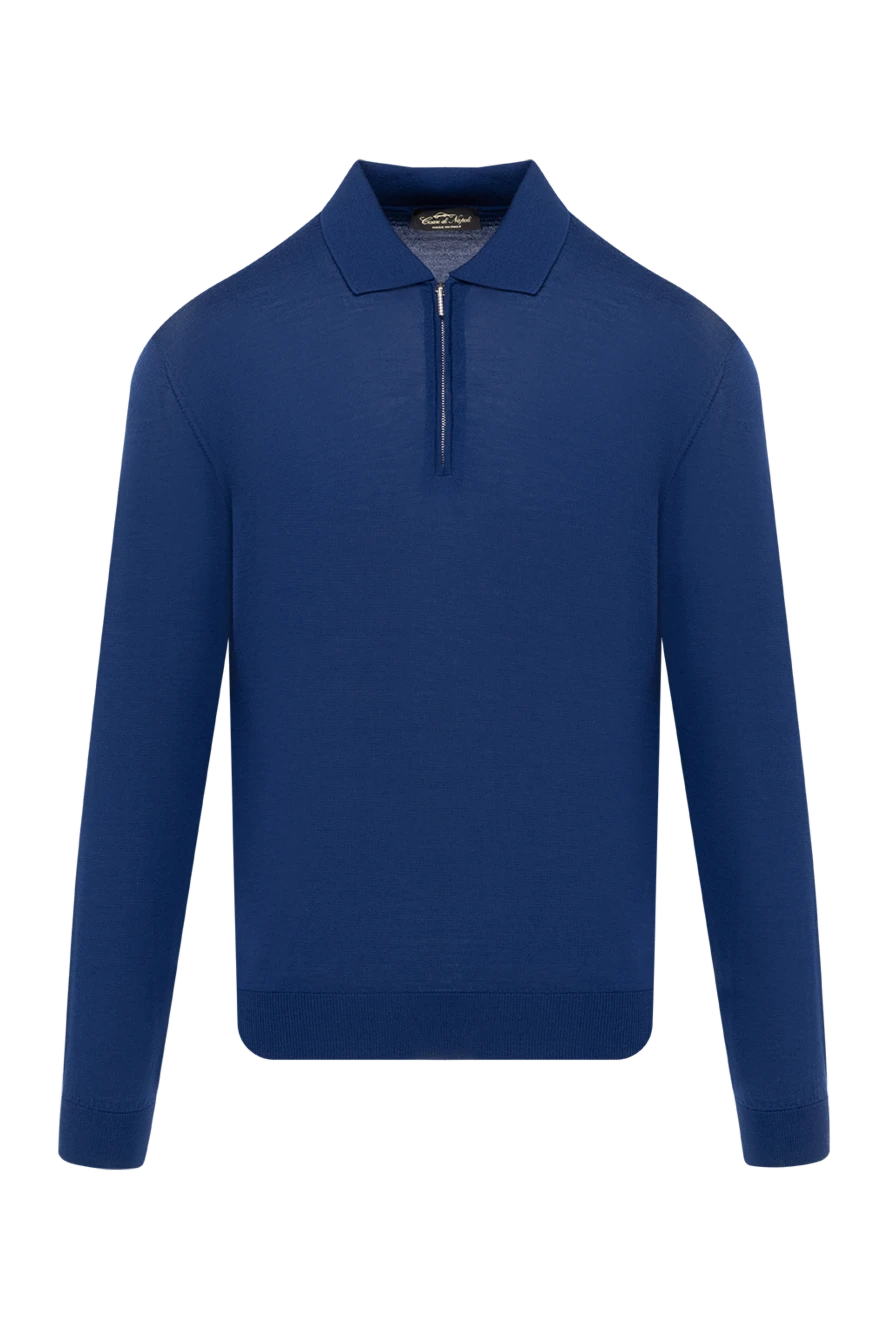 Cesare di Napoli man polo with long sleeves made of wool for men blue 174828 - photo 1