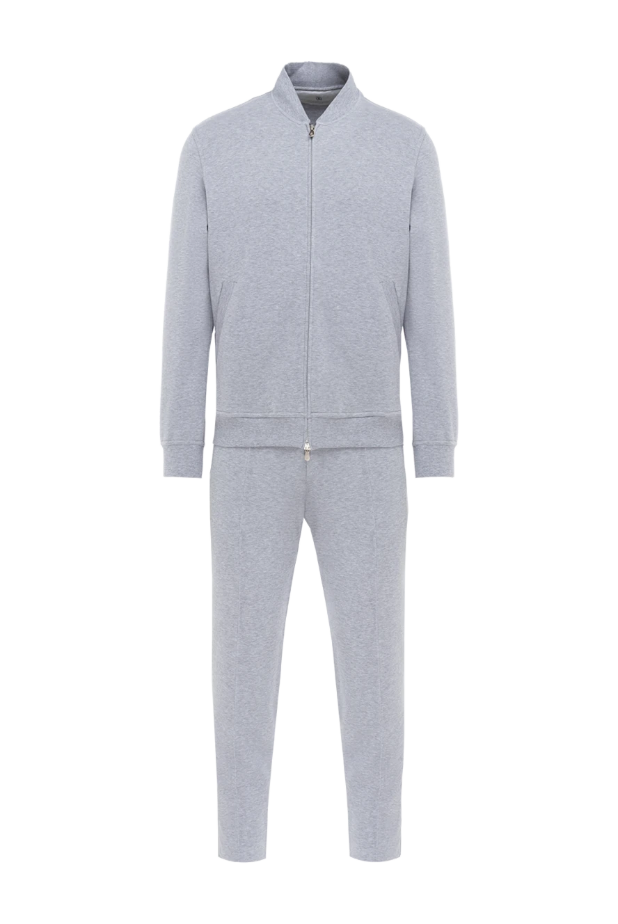 Brunello Cucinelli світло сірий костюм із бавовняного трикотажу з коміром стійкою 174931 - фото 1