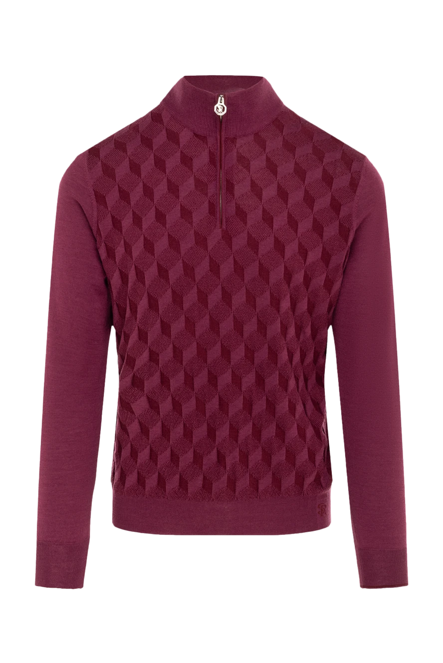 Stefano Ricci burgundy wool troyer with geometric relief pattern 175038 - photo 1